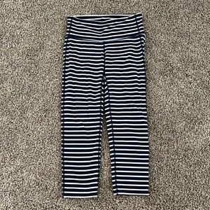 Athleta Navy and White Striped Capri